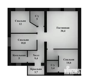 Дом 108м&sup2;, 1-этажный, участок 6 сот.  
