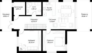 Коттедж 212м², 2-этажный, участок 7 сот.  