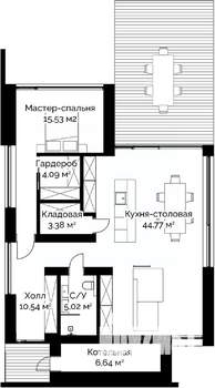 Коттедж 140м&sup2;, 1-этажный, участок 6 сот.  