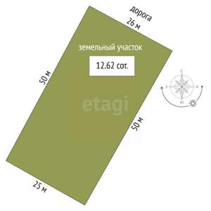 Дом 60м², 1-этажный, участок 13 сот.  