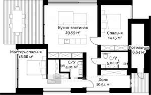 Дом 109м², 1-этажный, участок 7 сот.  