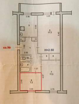 3-к квартира, на длительный срок, 58м2, 3/5 этаж