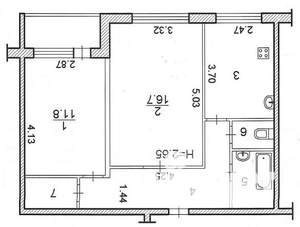 2-к квартира, вторичка, 52м2, 5/9 этаж