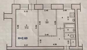 2-к квартира, вторичка, 45м2, 6/9 этаж