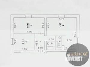 3-к квартира, вторичка, 67м2, 1/3 этаж