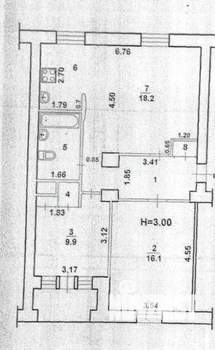 3-к квартира, вторичка, 68м2, 2/3 этаж