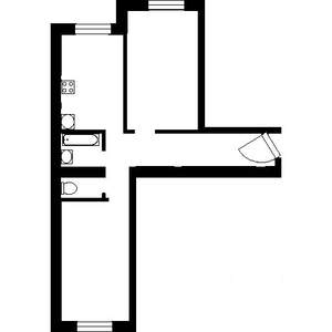 2-к квартира, вторичка, 56м2, 1/3 этаж