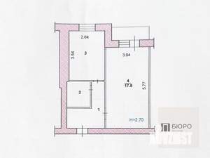 1-к квартира, вторичка, 36м2, 4/5 этаж