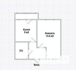 1-к квартира, вторичка, 31м2, 5/9 этаж