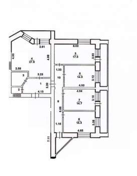 4-к квартира, вторичка, 116м2, 14/14 этаж