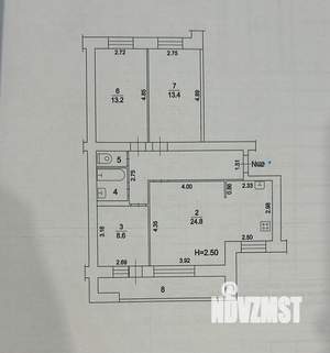 4-к квартира, вторичка, 74м2, 7/9 этаж