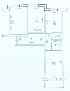 3-к квартира, вторичка, 64м2, 9/9 этаж