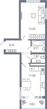 1-к квартира, вторичка, 39м2, 5/9 этаж