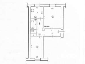 2-к квартира, вторичка, 53м2, 2/4 этаж