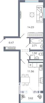 1-к квартира, вторичка, 39м2, 2/9 этаж
