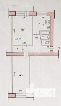 2-к квартира, вторичка, 45м2, 4/5 этаж