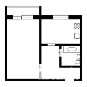 1-к квартира, вторичка, 35м2, 1/5 этаж