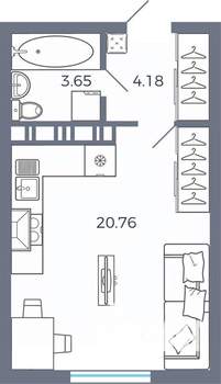 1-к квартира, вторичка, 29м2, 11/17 этаж
