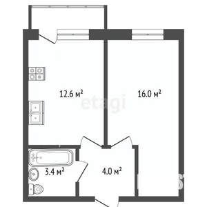1-к квартира, вторичка, 36м2, 9/9 этаж