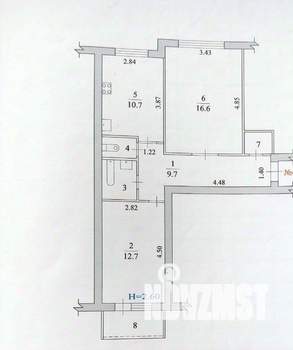 2-к квартира, вторичка, 55м2, 1/10 этаж