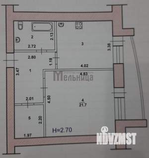 1-к квартира, вторичка, 53м2, 11/14 этаж