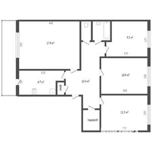 4-к квартира, вторичка, 71м2, 5/5 этаж