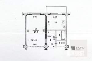 1-к квартира, вторичка, 30м2, 5/5 этаж