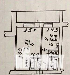 1-к квартира, вторичка, 35м2, 7/9 этаж