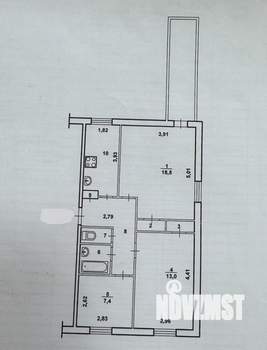 3-к квартира, вторичка, 59м2, 4/5 этаж