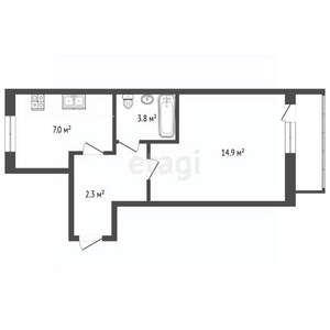1-к квартира, вторичка, 33м2, 6/6 этаж
