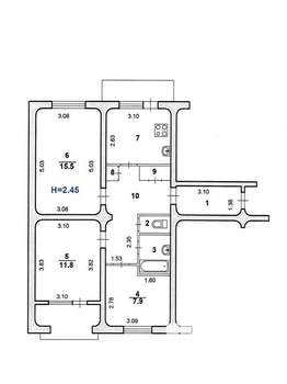 3-к квартира, вторичка, 62м2, 2/9 этаж