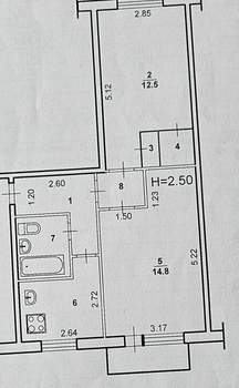 2-к квартира, вторичка, 44м2, 4/5 этаж