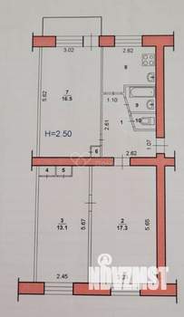 3-к квартира, вторичка, 62м2, 2/5 этаж