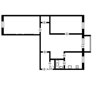 3-к квартира, вторичка, 57м2, 2/4 этаж