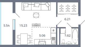 1-к квартира, вторичка, 33м2, 5/16 этаж